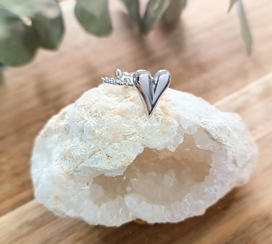 Anel coração em aço inoxidável