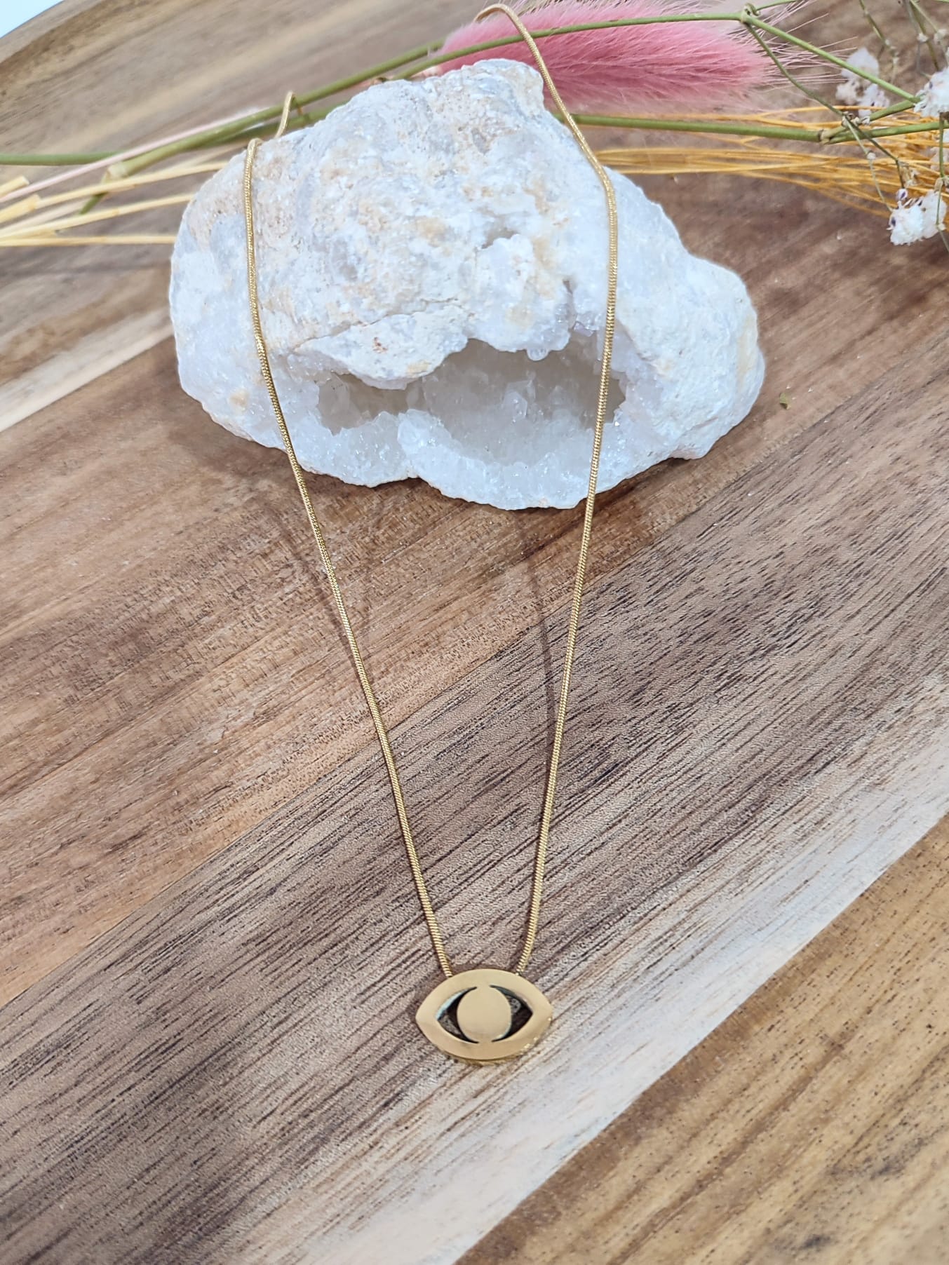 Colar Olho Turco em Aço Inoxidável - Dourado