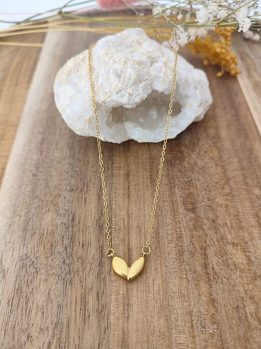 Colar Coração Enlaçado em Aço Inoxidável