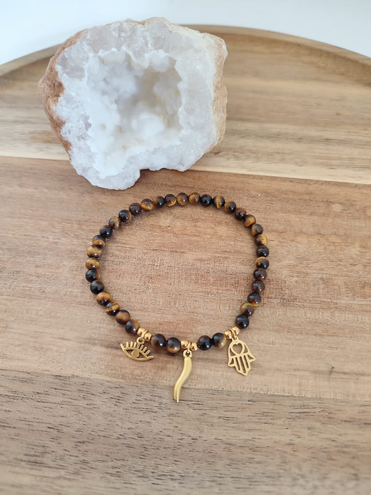 Pulseira Proteção Olho de Tigre